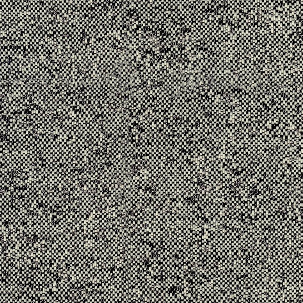 Close-up of beige and black woven upholstery fabric showing a tight checkerboard texture; 100% polyester suitable for contemporary sofas and neutral indoor upholstery.