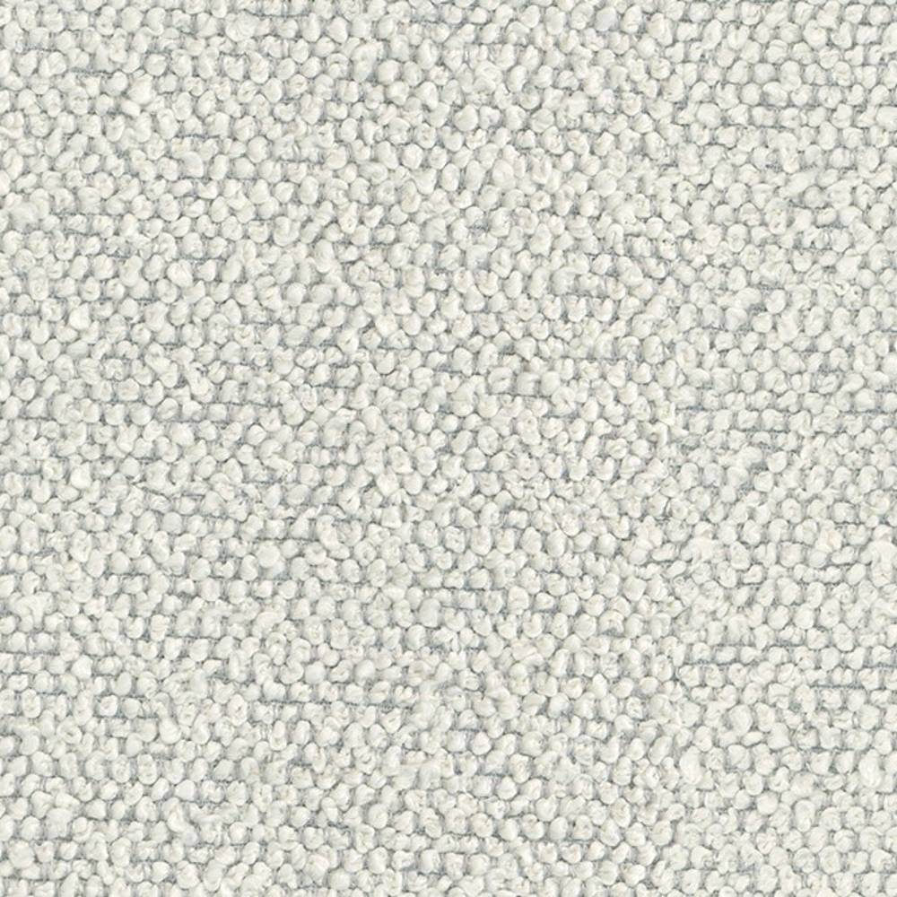 Close-up of cream boucle upholstery fabric in 100% polyester showing a tight looped texture and soft neutral tone, ideal for sofa upholstery.