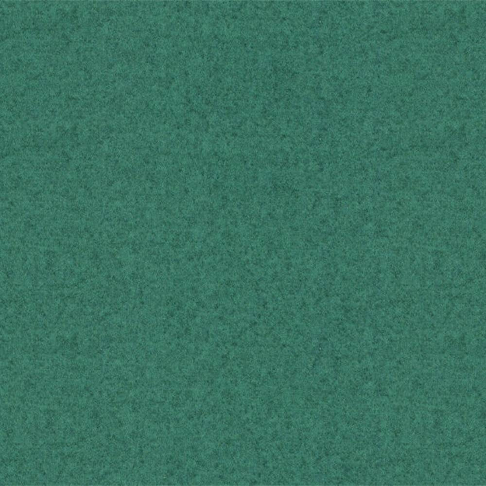 Close-up swatch of teal-green 100% polyester upholstery fabric with a soft, subtle mottled texture, shown for sofa and office use.