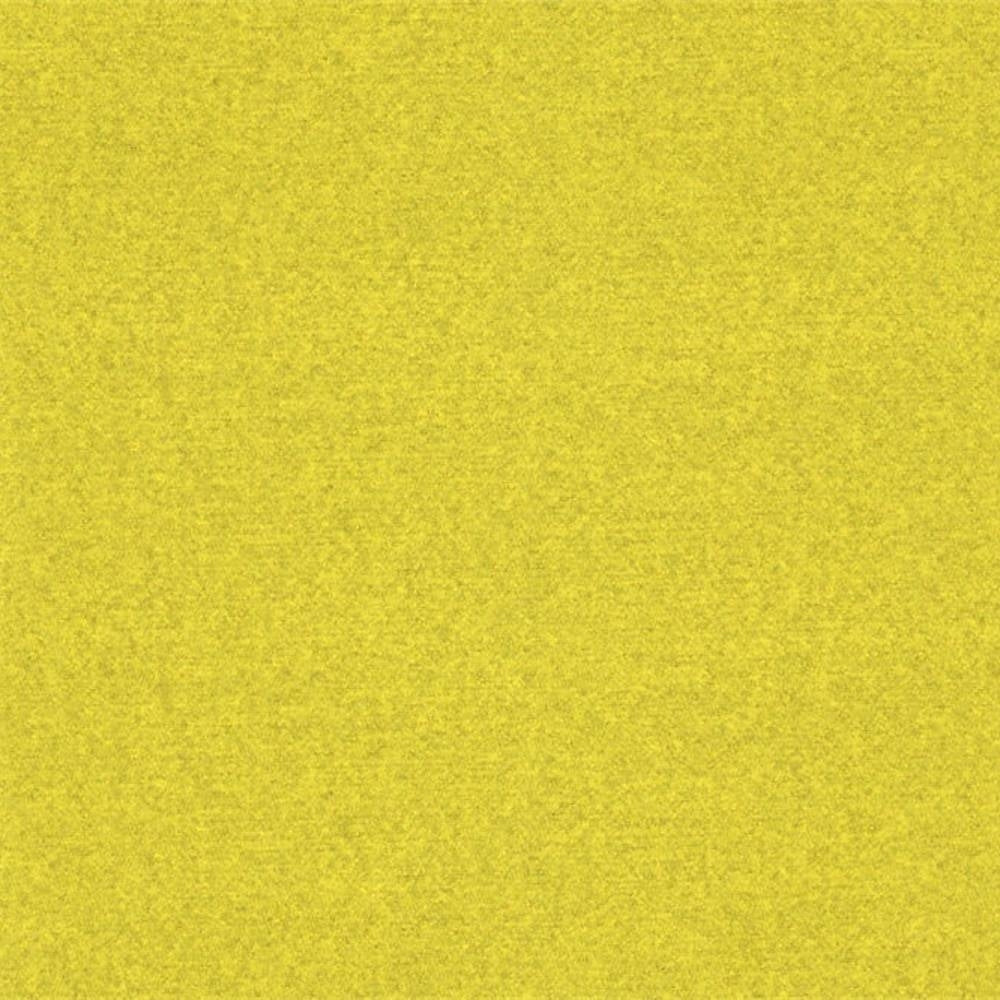 Close-up of a solid yellow 100% polyester upholstery fabric swatch showing a fine, slightly napped texture, suitable for sofas and office seating.