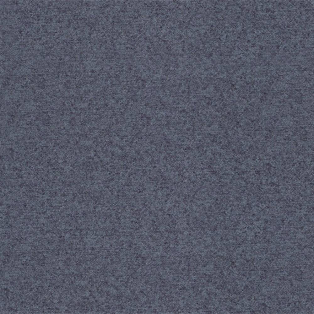 Close-up of a mottled blue-gray 100% polyester upholstery fabric swatch showing a dense, soft texture suitable for sofas and office seating.