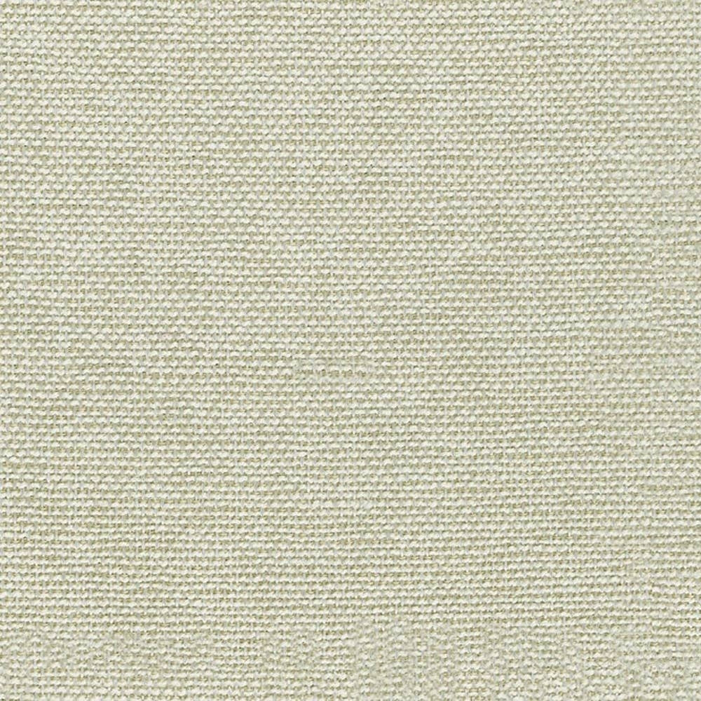 Close-up of light beige 100% polyester woven upholstery fabric showing a tight, even basketweave texture, ideal for sofas and neutral indoor decor.