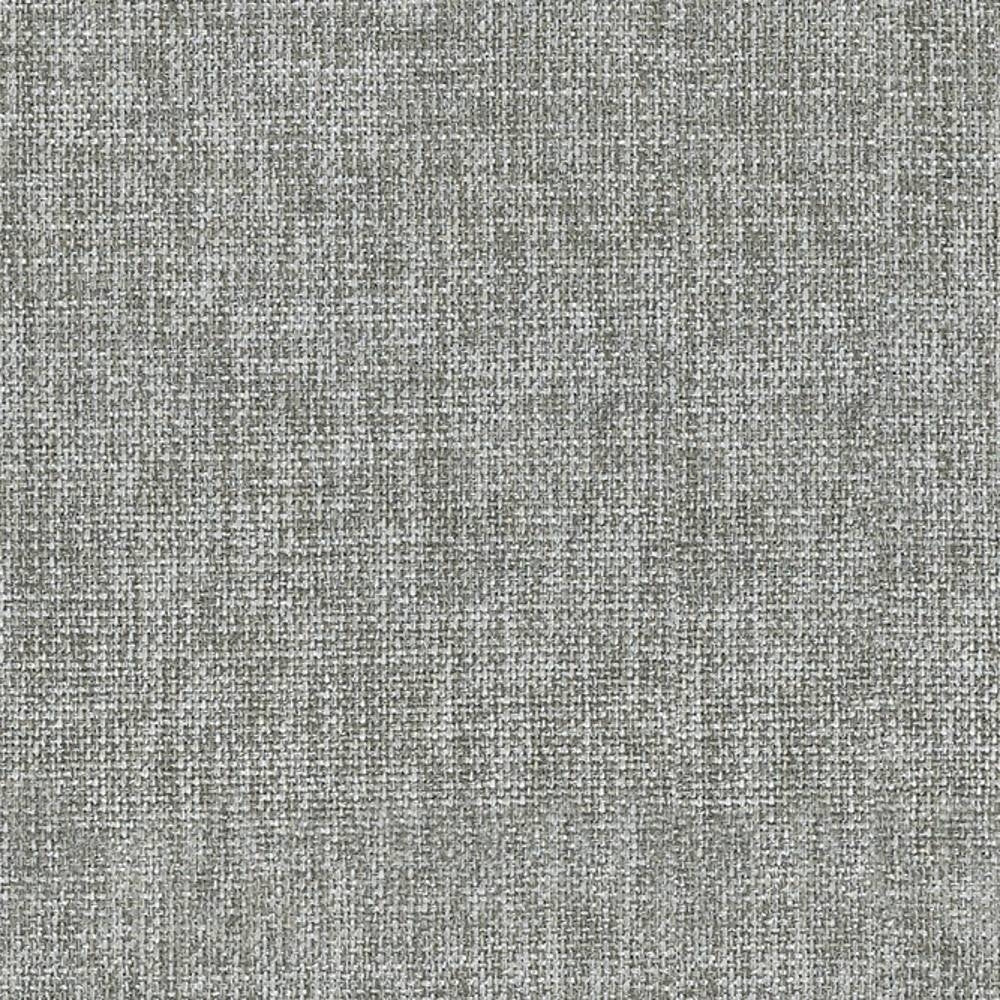 Close-up of light gray woven 100% polyester upholstery fabric showing a tight, neutral tweed texture ideal for contemporary and modern sofas.