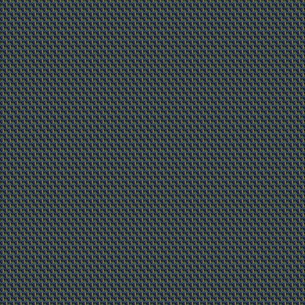 Close-up of green and gray woven 100% polyester upholstery fabric showing a fine geometric basketweave pattern and textured surface, ideal for indoor sofas.