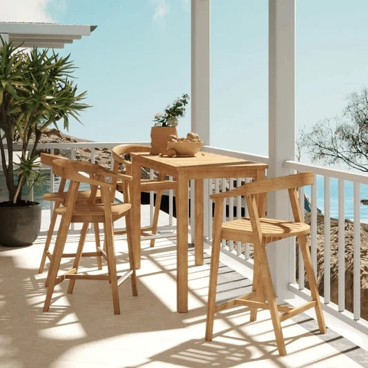 Georges Teak Outdoor Bar Stool