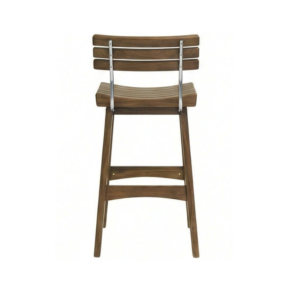 Gregoire Teak Outdoor Bar Stool with Curved Back