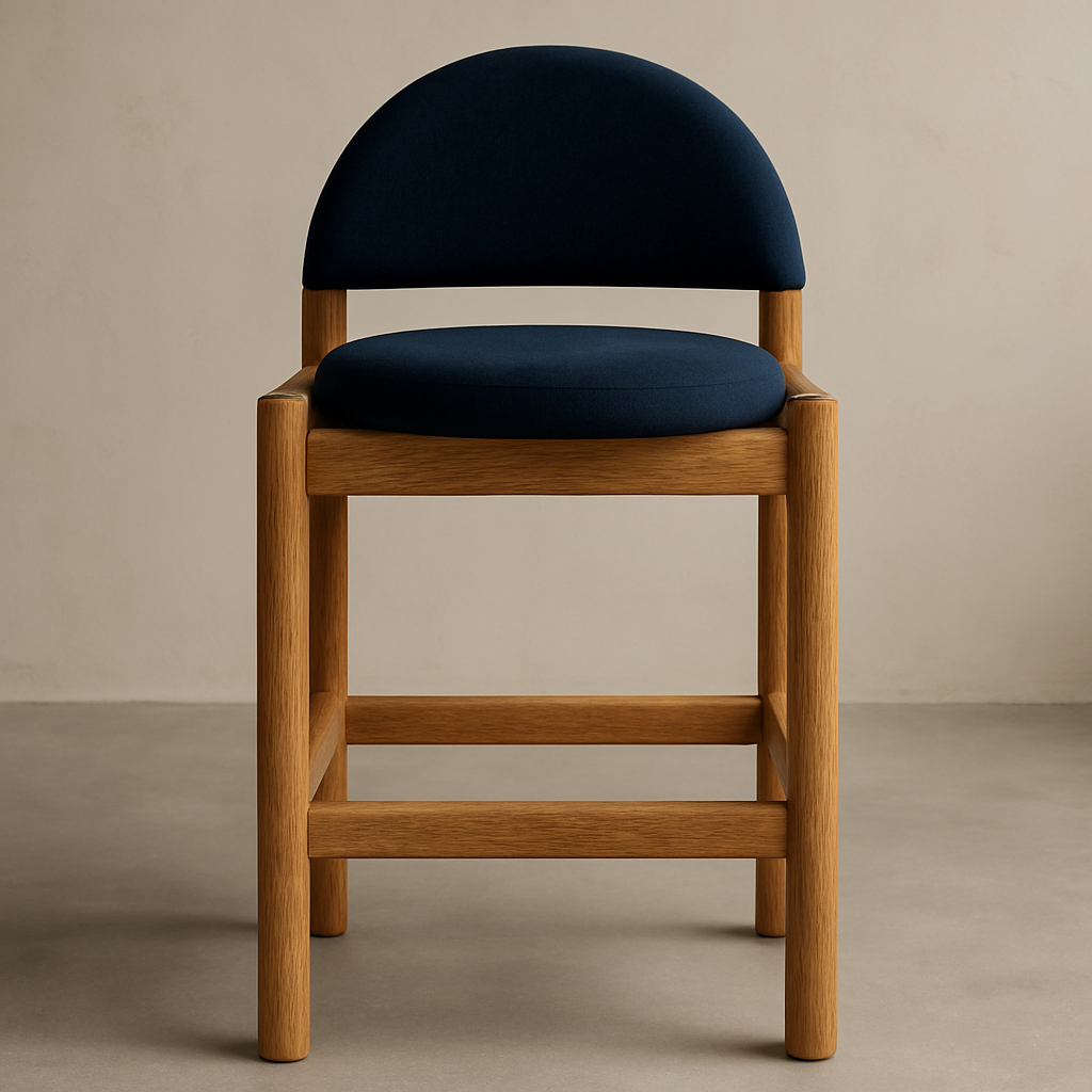 Harvey Bar Stool Oak & Chenille