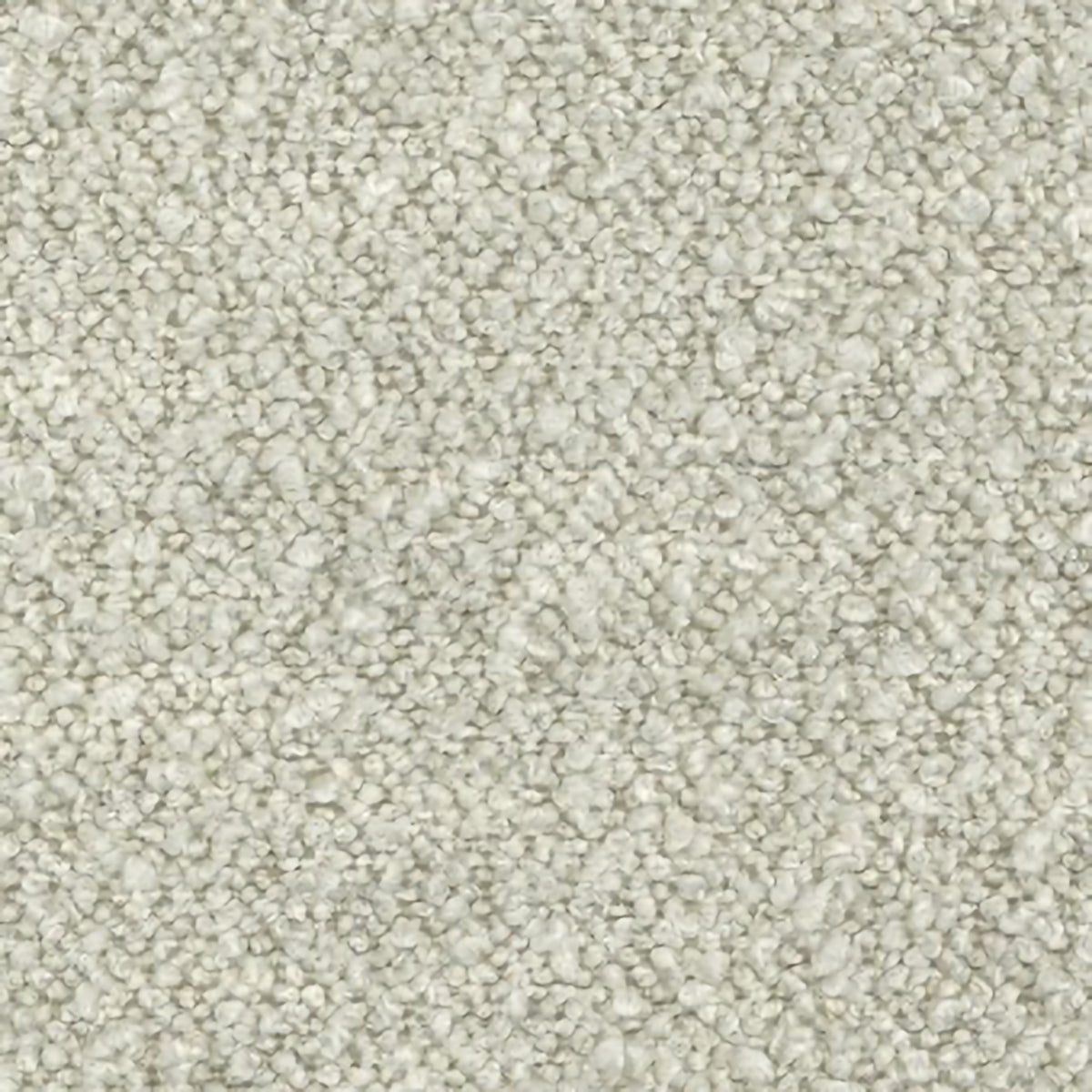 Close-up of beige-taupe boucle upholstery showing dense nubby loops and a soft textured surface with subtle natural-toned flecks, ideal for oak-framed bar and counter stools.