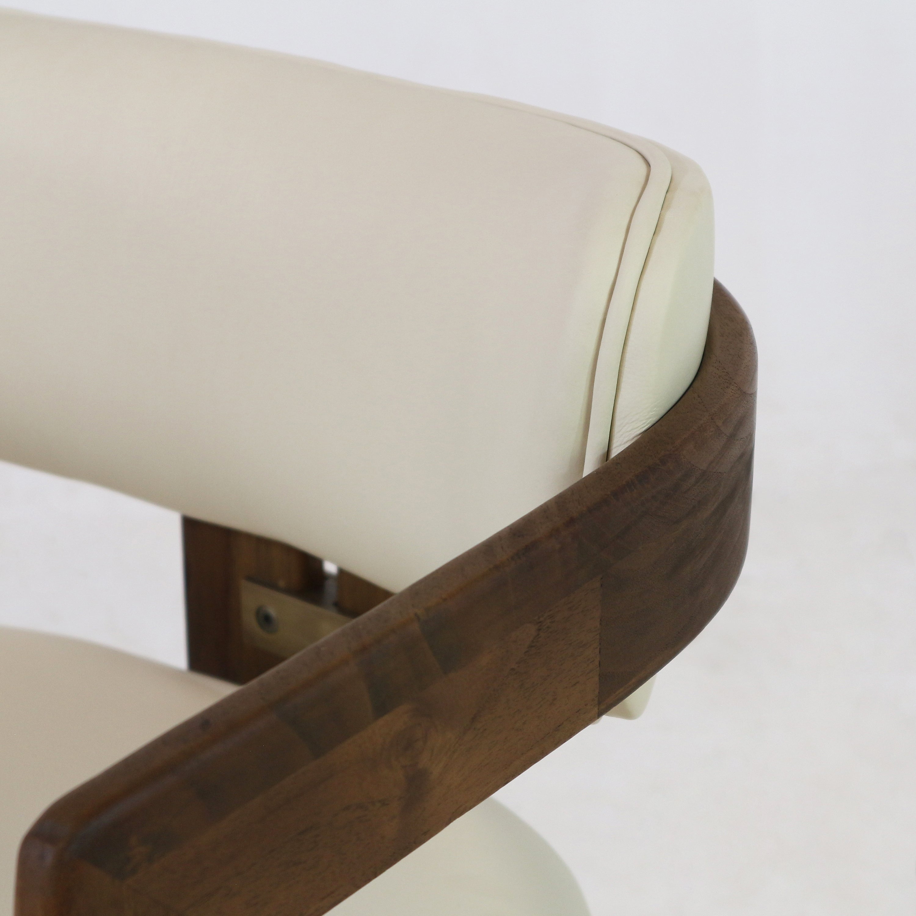 Pamplona Walnut Dining Chair with Rubio Monocoat Finish and Cream Gruppo Mastrotto Leather