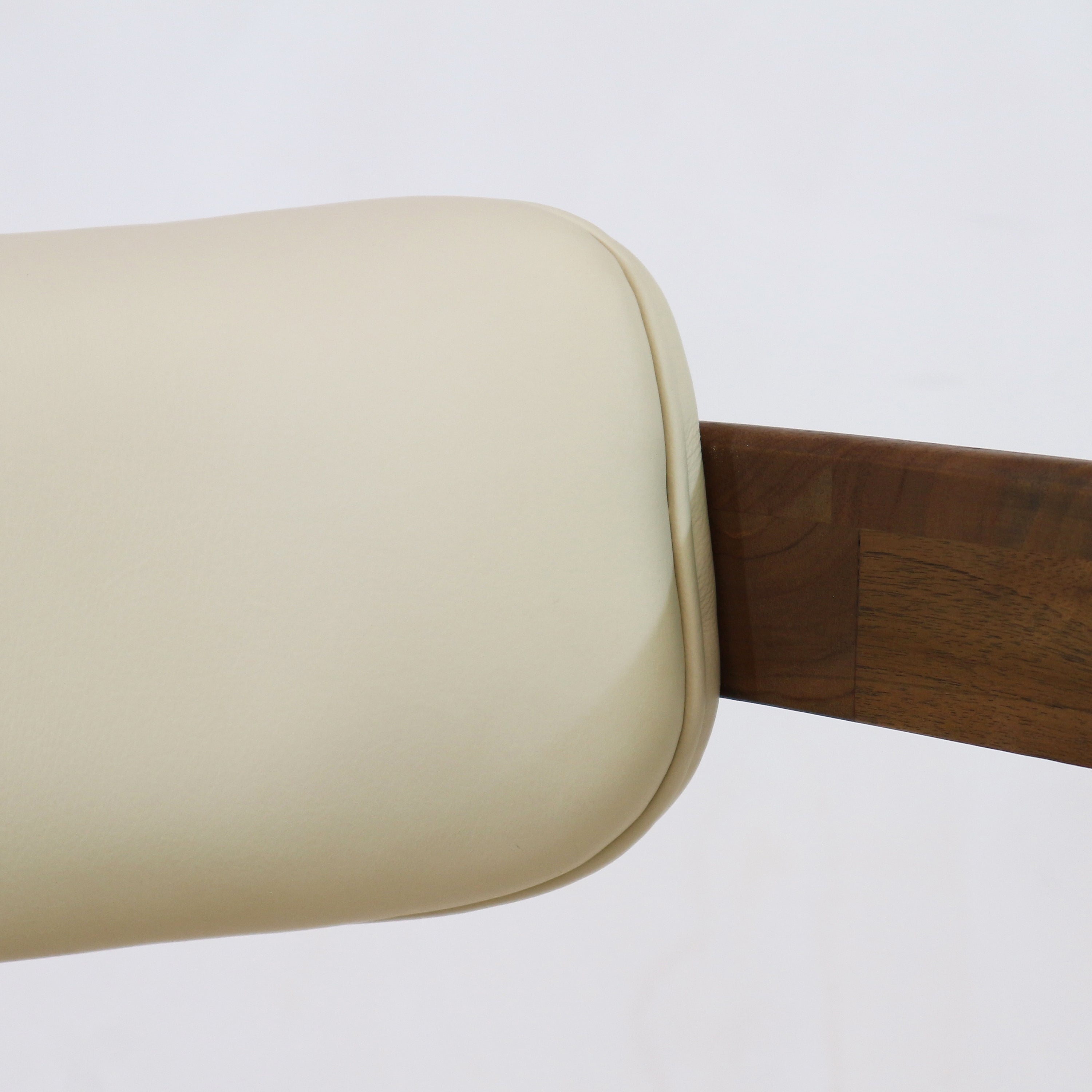 Pamplona Walnut Dining Chair with Rubio Monocoat Finish and Cream Gruppo Mastrotto Leather