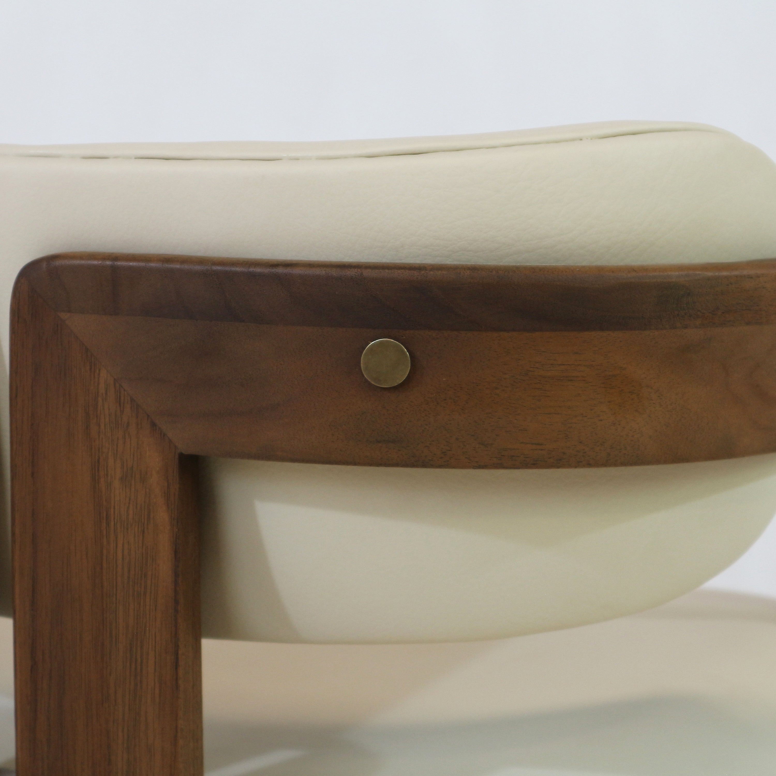 Pamplona Walnut Dining Chair with Rubio Monocoat Finish and Cream Gruppo Mastrotto Leather