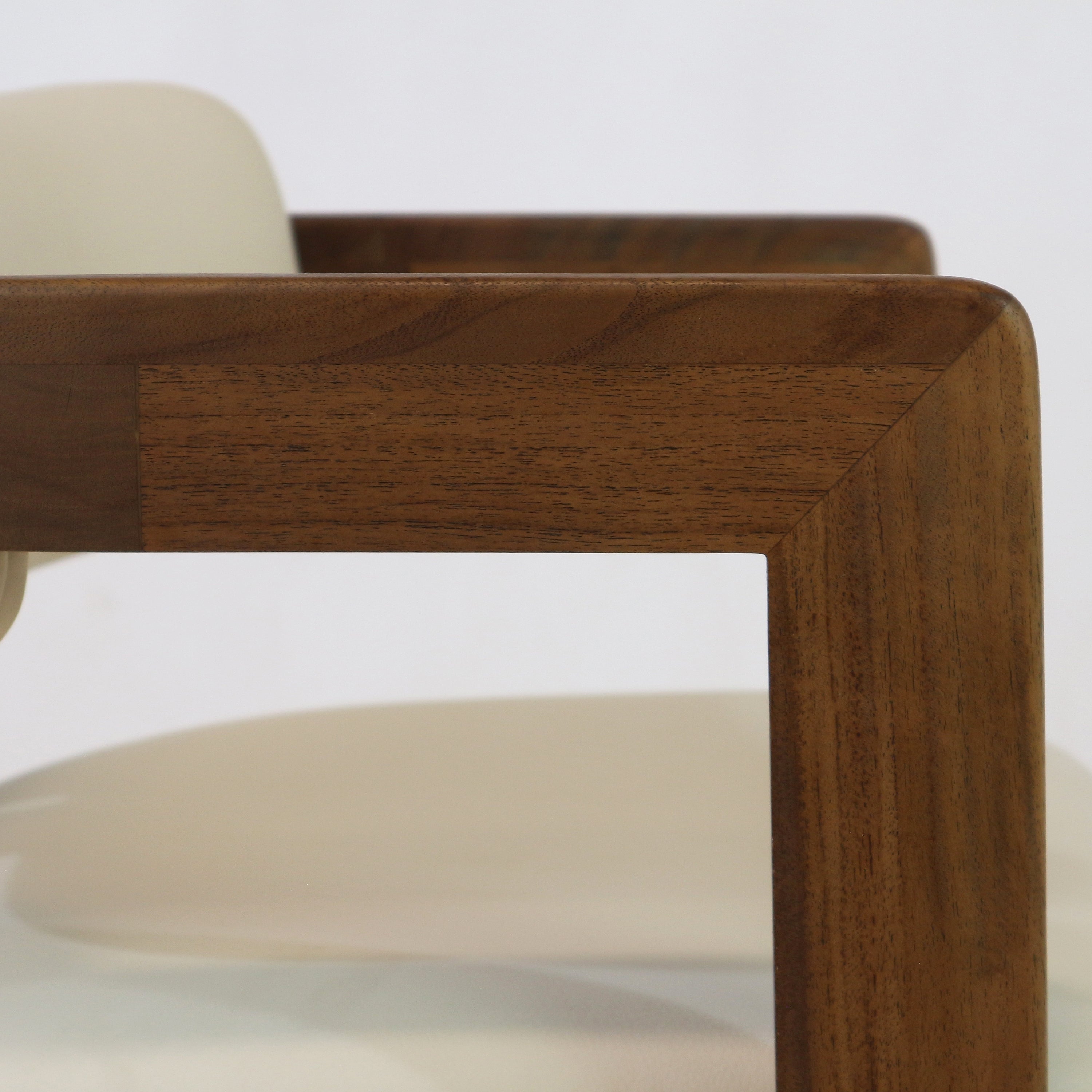 Pamplona Walnut Dining Chair with Rubio Monocoat Finish and Cream Gruppo Mastrotto Leather
