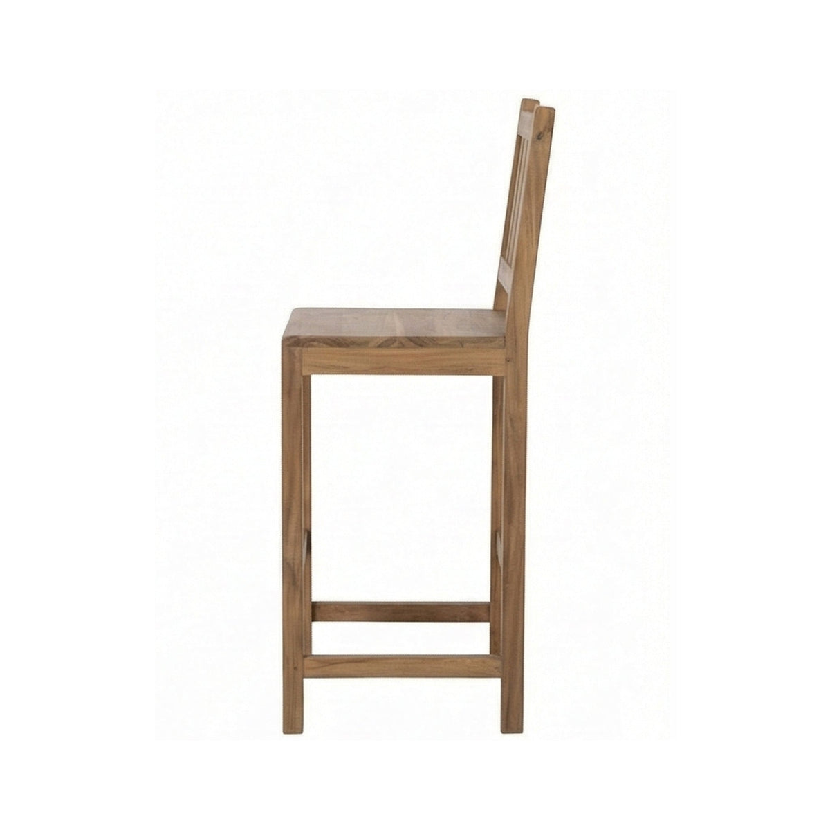 Patrice Upholstered Armless Teak Outdoor Bar Stool