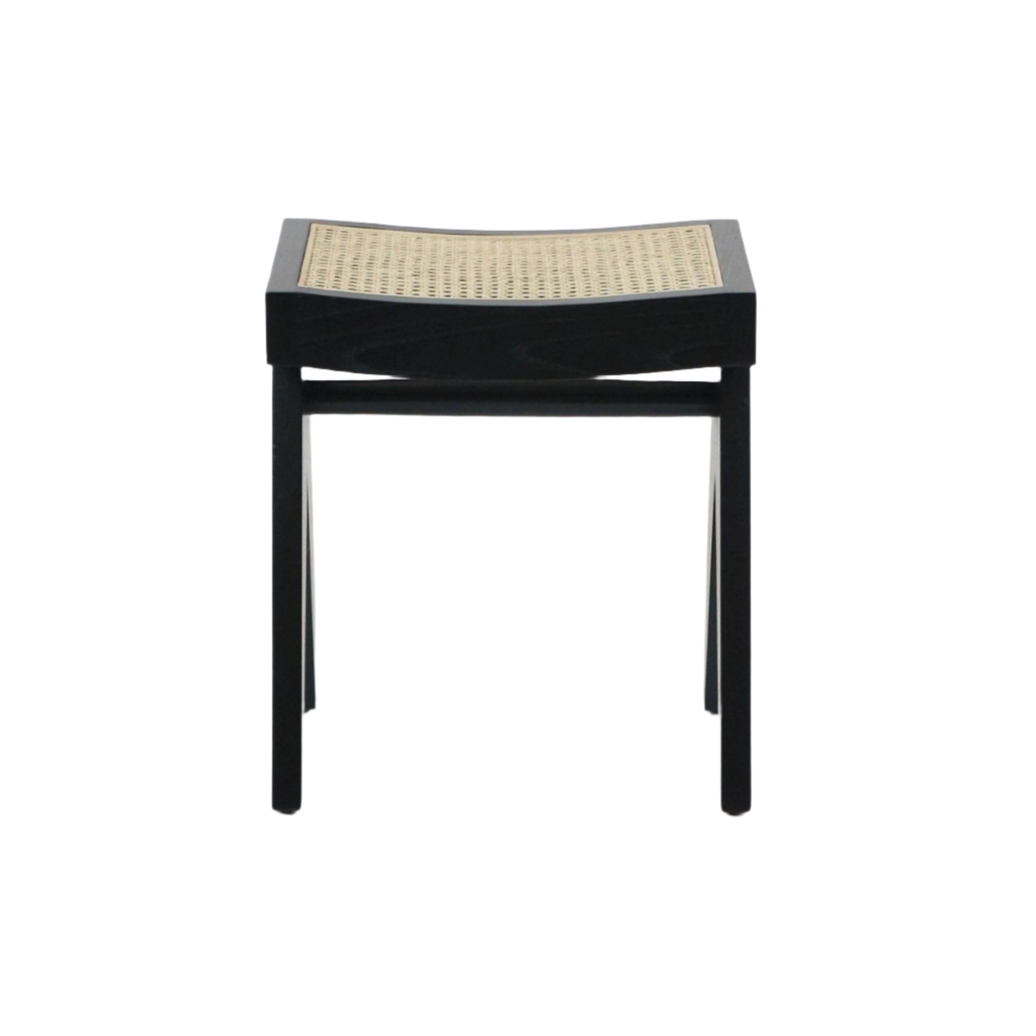 Foot Stool Pierre - Cane Seat Accent Stool with Curved Seat