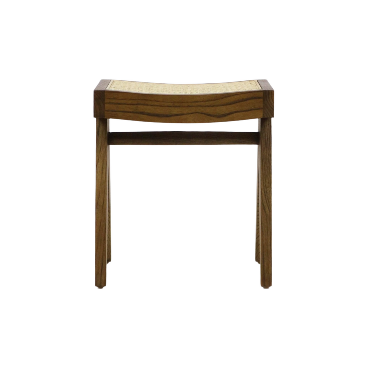 Foot Stool Pierre - Cane Seat Accent Stool with Curved Seat
