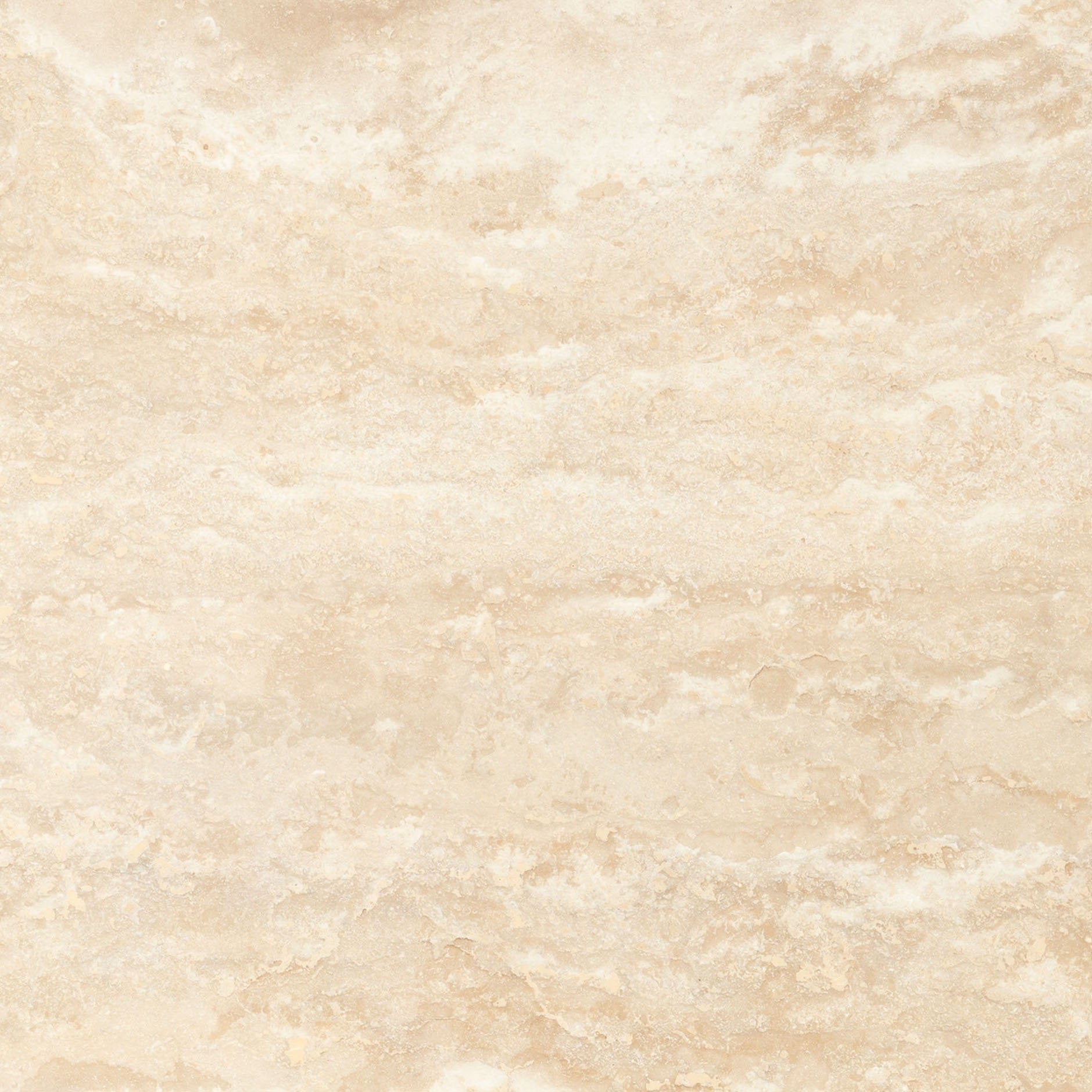 Close-up of a natural beige marble nightstand top showing soft cream veining and subtle travertine-like texture.
