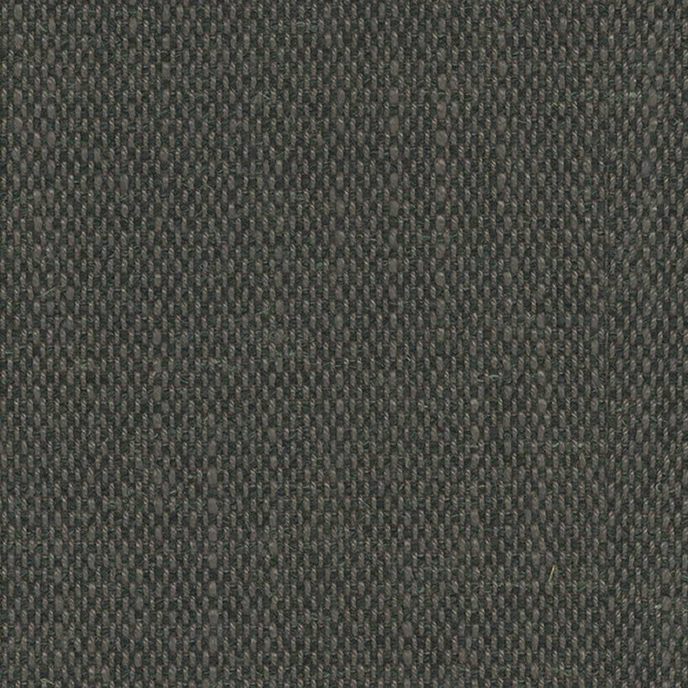 Close-up of dark neutral woven upholstery fabric in muted beige-gray tones, showing tight basket-weave texture; 29% viscose, 26% linen, 11% acrylic and 34% polyester blend for sofa upholstery.