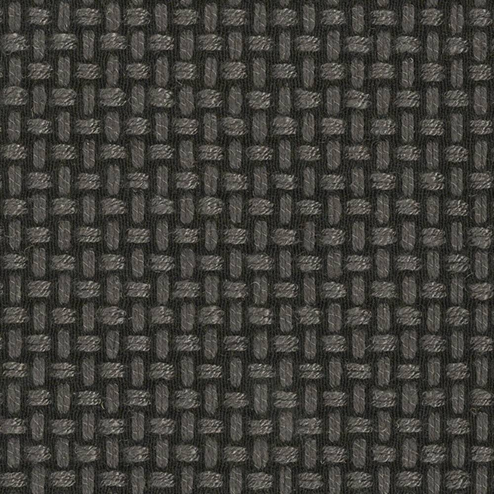 Close-up of charcoal basketweave upholstery fabric showing a textured woven pattern and subtle sheen, a 30% linen / 65% viscose / 5% polyester blend suitable for contemporary sofas.