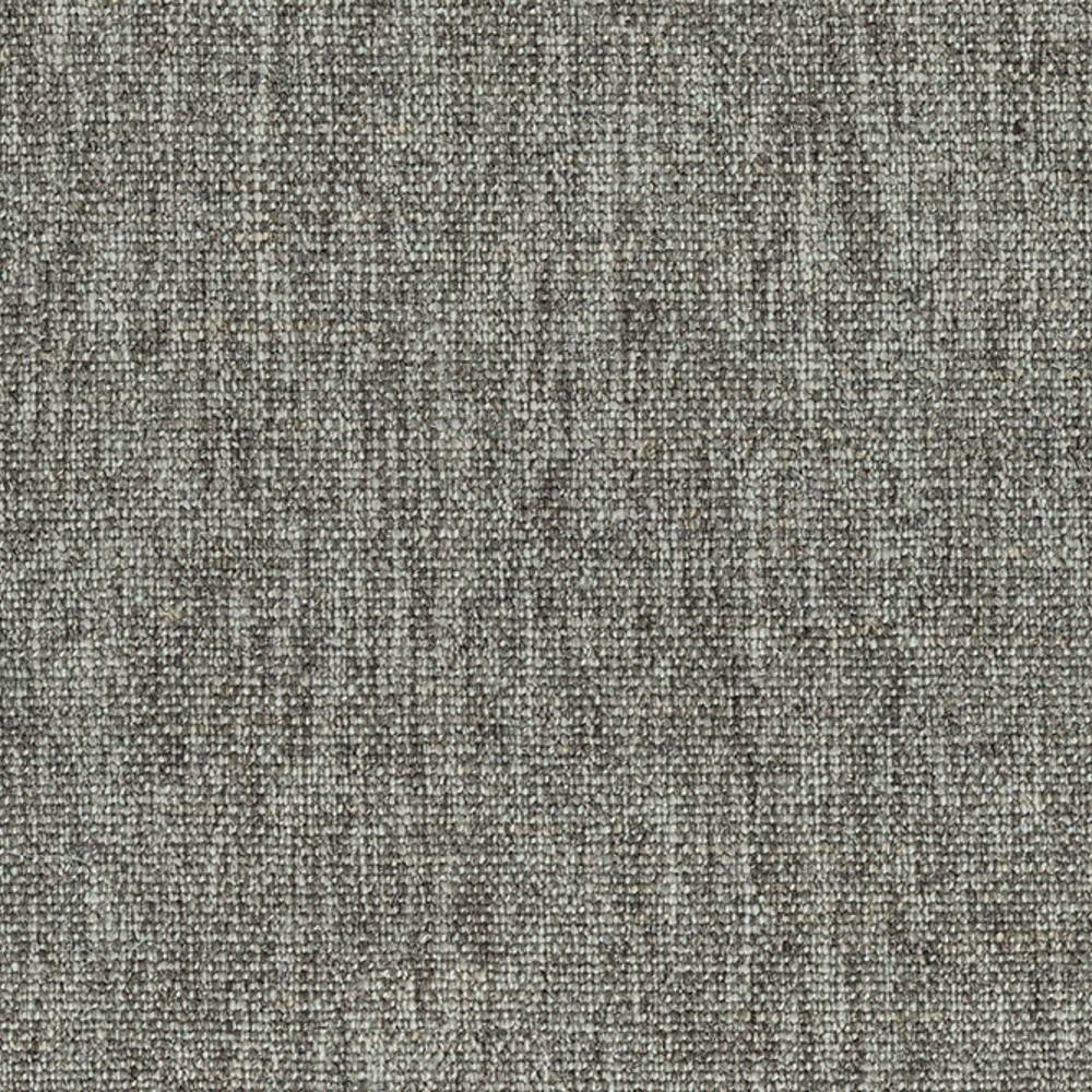 Close-up of neutral beige woven upholstery fabric, a linen-blend (5% linen, 10% rayon, 35% acrylic, 50% polyester) showing a tight textured weave suitable for indoor sofas.
