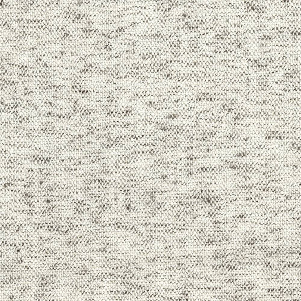 Close-up of neutral beige woven upholstery fabric with a subtle speckled texture; 5% linen, 10% rayon, 35% acrylic and 50% polyester blend suitable for sofas.