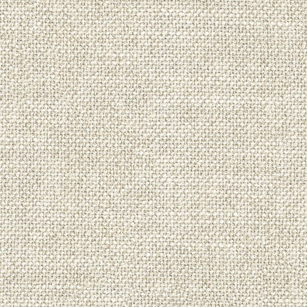 Close-up of a beige woven upholstery fabric swatch showing a tight, textured basket-weave; blend of cotton, rayon, wool, acrylic and triacetate, suitable for modern and contemporary sofas.