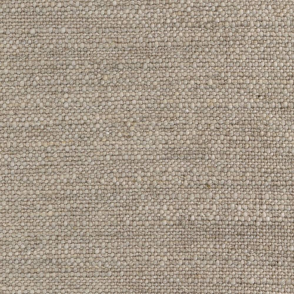 Close-up of cream upholstery fabric (linen, rayon, acrylic, triacetate blend) showing a tight pebble weave with subtle beige variation, ideal for contemporary sofas.