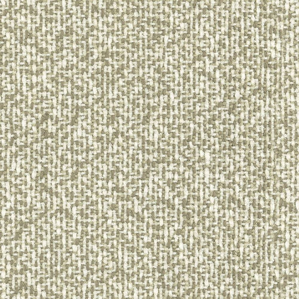Close-up of neutral beige woven upholstery fabric showing a small-scale textured loop weave in a 35% viscose, 65% polyester blend suitable for sofa upholstery.