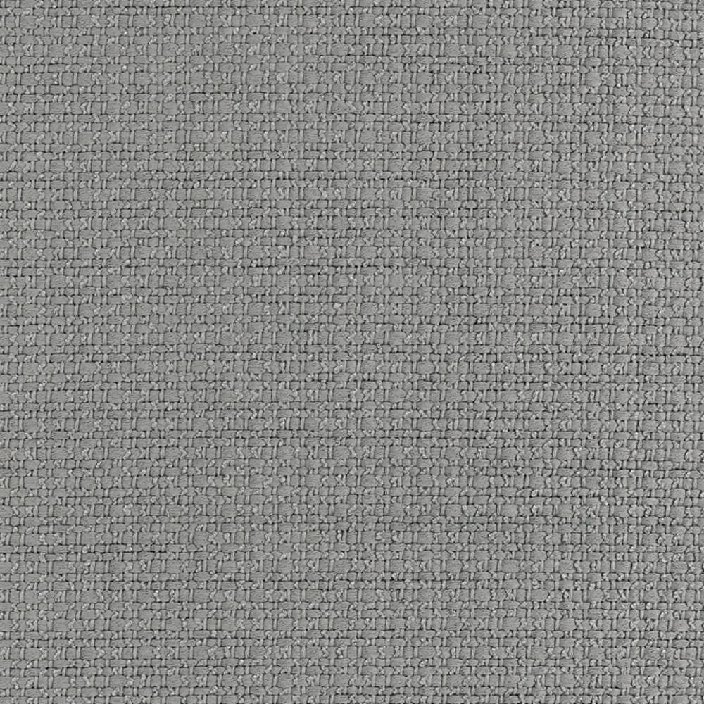 Close-up of neutral light-gray woven upholstery fabric (78% rayon, 22% polyester) showing a tight basketweave texture ideal for contemporary or modern sofas.
