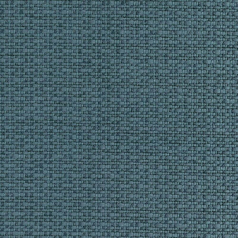 Close-up of teal woven upholstery fabric showing a tight textured basketweave pattern; 78% rayon and 22% polyester, ideal for contemporary sofa applications.