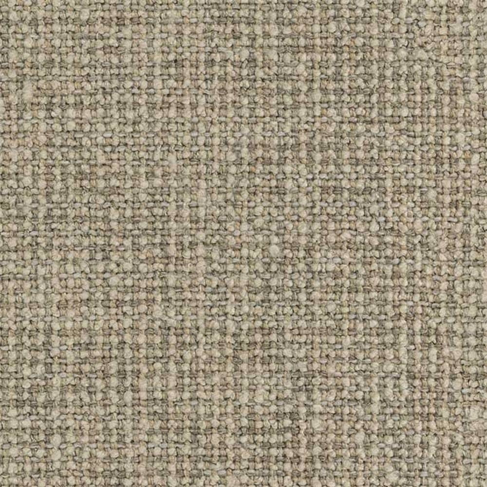 Close-up of beige woven upholstery fabric showing a textured looped weave; contemporary sofa fabric blend of 8% wool, 10% linen, 35% acrylic and 47% polyester.