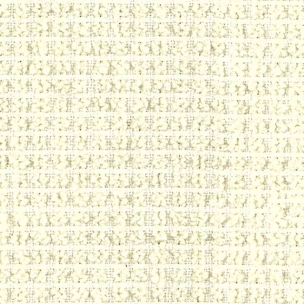 Close-up of cream-beige boucle upholstery fabric showing soft looped woven texture and subtle horizontal grid; 25% wool, 40% acrylic, 35% polyester, for sofa upholstery.