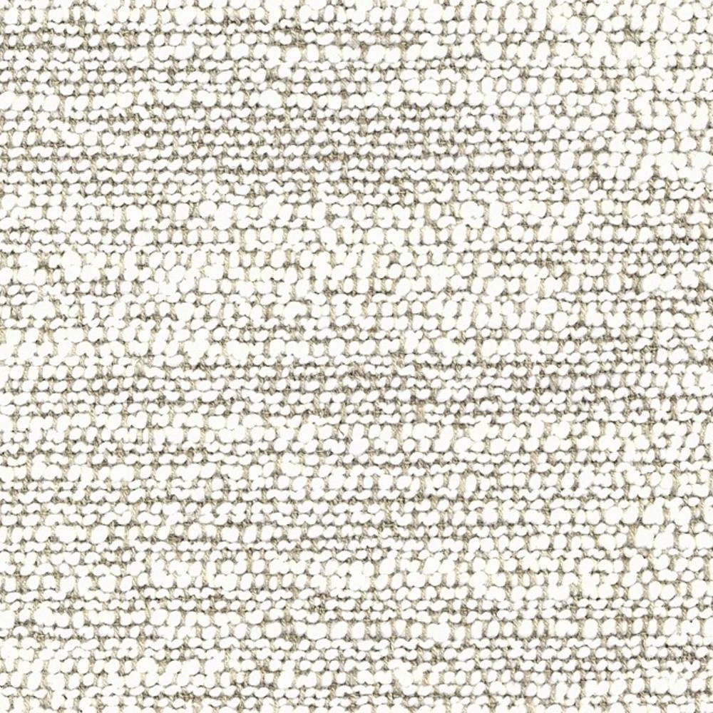Close-up of cream wool-blend upholstery fabric showing a textured looped weave and neutral contemporary finish suitable for sofas.