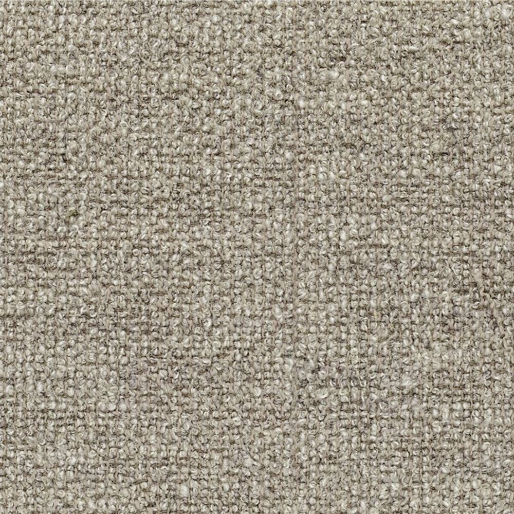 Close-up of neutral beige looped upholstery fabric showing a textured woven surface; 25% wool, 45% acrylic and 30% triacetate, suitable for contemporary sofa upholstery.