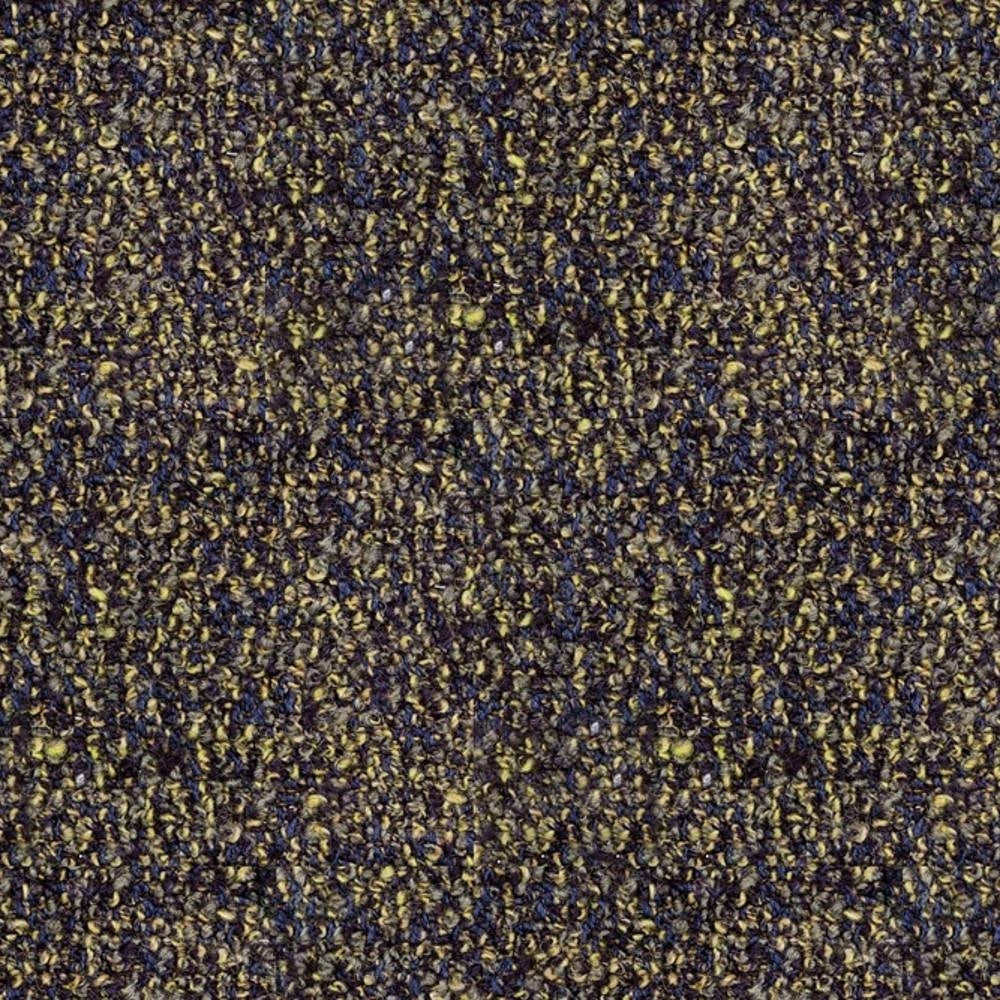 Close-up of cream boucle upholstery fabric (25% wool, 50% acrylic, 25% triacetate) showing dense looped texture and subtle multicolored flecks, ideal for contemporary sofa upholstery.